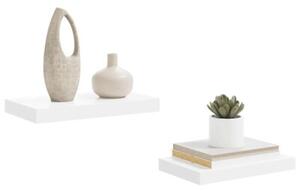 Półki ścienne, 2 szt., białe, wysoki połysk, 40x23x3,8 cm, mdf