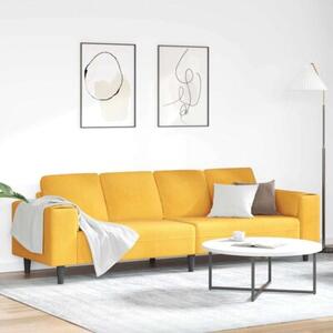 Nowoczesna sofa w ksztaÅcie u z sztruksowym obiciem - jasnoÅ¼Ã³Åta, 4 miejsca