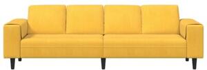 Nowoczesna sofa w ksztaÅcie u z sztruksowym obiciem - jasnoÅ¼Ã³Åta, 4 miejsca