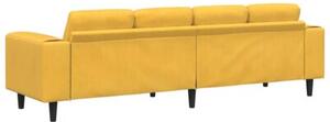Nowoczesna sofa w ksztaÅcie u z sztruksowym obiciem - jasnoÅ¼Ã³Åta, 4 miejsca