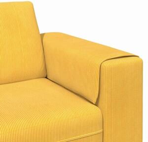 Nowoczesna sofa w ksztaÅcie u z sztruksowym obiciem - jasnoÅ¼Ã³Åta, 4 miejsca