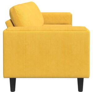 Nowoczesna sofa w ksztaÅcie u z sztruksowym obiciem - jasnoÅ¼Ã³Åta, 4 miejsca
