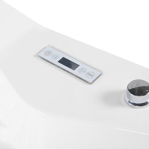 Wanna narożna biała akrylowa hydromasaż LED Bluetooth zagłówki biała Monaco Beliani