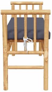 Ławka ogrodowa z poduszką brązowy 110 x 38 x 65cm bambus