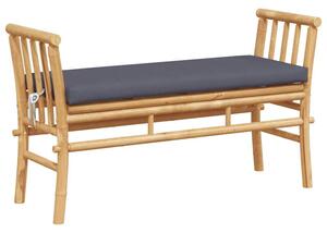 Ławka ogrodowa z poduszką brązowy 110 x 38 x 65cm bambus
