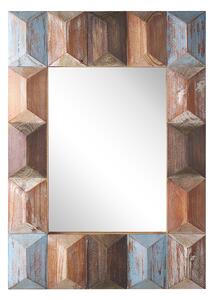 Dekoracyjne lustro ścienne wielokolorowe prostokątne 63 x 90 cm drewniane Hizote Beliani