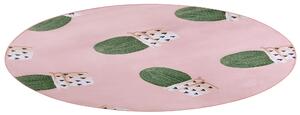 Okrągły dywan do pokoju dziecięcego w kaktusy ø 120 cm różowy Eldivan Beliani