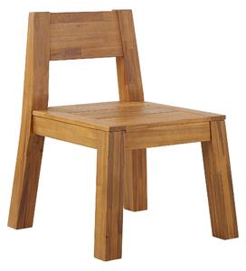 Rustykalne krzesło drewniane ogrodowe jasne drewno akacjowe taras balkon Livorno Beliani