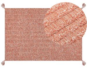Dywan bawełniany ręcznie robiony 160 x 230 cm pomarańczowy Mugla Beliani
