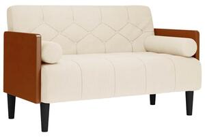Sofa dwuosobowa z poduszkami 110 cm len