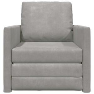 Sofa bed jasnoszary 74 x 77 x 81 cm aksamit