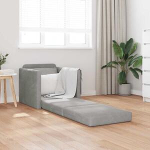 Sofa bed jasnoszary 74 x 77 x 81 cm aksamit