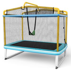 Trampolina dla dzieci z siatką zabezpieczającą żółta