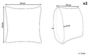 Zestaw 2 poduszek dekoracyjnych wzór liść kwadratowa 45x45 wielokolorowy Holcus Beliani