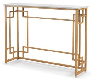 Konsola 110 cm z białym blatem imitującym marmur