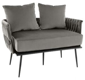 Nowoczesna sofa 2-osobowa Loveseat z poduszkami szara