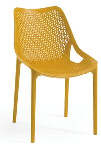 Żółte plastikowe krzesło ogrodowe Bilros – Rojaplast