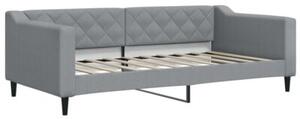 Sofa rozsuwana z szufladami, jasnoszara, 90x190 cm, tkanina