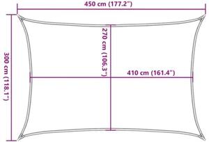 Żagiel przeciwsłoneczny, 160 g/m², kolor taupe, 3x4,5 m, hdpe