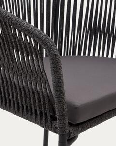 Czarne krzesło ogrodowe ze stalową konstrukcją Kave Home Yanet