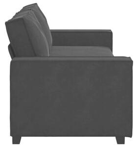 Sofa 3-osobowa, czarny, 220x78x84 cm, tapicerowana aksamitem
