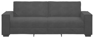 Sofa 3-osobowa, czarny, 220x78x84 cm, tapicerowana aksamitem