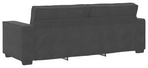 Sofa 3-osobowa, czarny, 220x78x84 cm, tapicerowana aksamitem