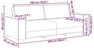 Sofa 3-osobowa czarna 180 cm tkanina