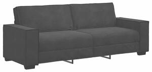 Sofa 3-osobowa, czarny, 220x78x84 cm, tapicerowana aksamitem