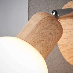 Lindby - Svenka Lampa Ścienna White/Light Wood/Satin Nickel Lindby