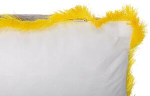 Zestaw 2 poduszek dekoracyjnych z motywem zwierzęcym 45 x 45 cm żółty Manju Beliani