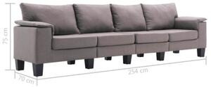 Sofa ciemnoszary 4-osobowa tkanina