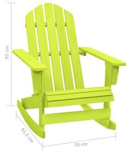 Ogrodowy fotel bujany adirondack, lite drewno jodłowe, zielone