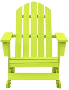 Ogrodowy fotel bujany adirondack, lite drewno jodłowe, zielone