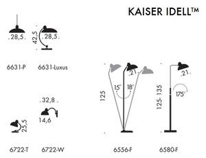 Fritz Hansen - Kaiser Idell Lampa Podłogowa Biała High-Gloss 6580-F