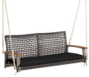 Dwuosobowa rattanowa huśtawka ogrodowa
