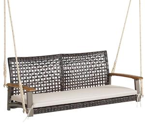 Dwuosobowa rattanowa huśtawka ogrodowa
