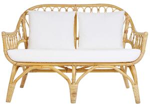 Zestaw ogrodowy rattanowy 4-osobowy sofa fotele stolik kawowy z poduchami Sibari Beliani