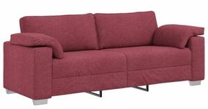 Sofa 3 szt. czerwony wiatr tkanina lniana