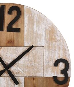Zegar ścienny okrągły jasne drewno ø 60 cm czarne wskazówki cyfry Michapan Beliani
