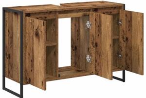 Industrialna szafka łazienkowa z materiału drewnopochodnego w kolorze starego drewna, 90 x 30 x 60 cm