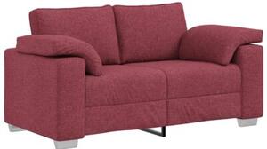 Sofa 3 szt. czerwony wiatr tkanina lniana