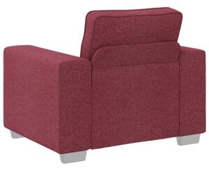 Sofa 3 szt. czerwony wiatr tkanina lniana