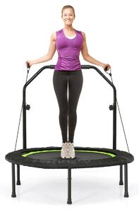 Składana mini trampolina fitness z regulowaną wysokością i 2 opaskami