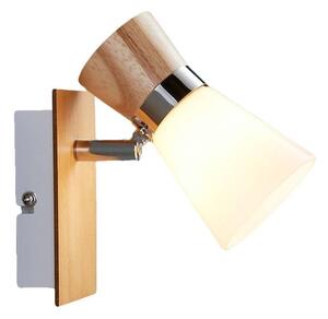 Lindby - Vivica Lampa Ścienna White/Light Wood/Chrome Lindby
