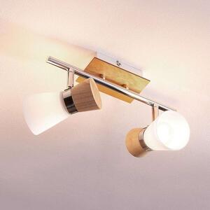 Lindby - Vivica 2 Lampa Sufitowa White/Light Wood/Chrome Lindby