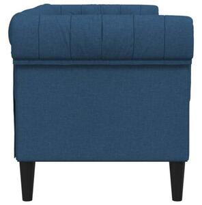 Sofa chesterfield, dwuosobowa, niebieska, obita tkaninÄ