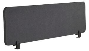 Przegroda na biurko ciemnoszara PET dźwiękochłonna tapicerka 180 x 40 cm WALLY Beliani