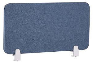 Przegroda na biurko niebieska PET dźwiękochłonna tapicerka 80 x 40 cm WALLY Beliani