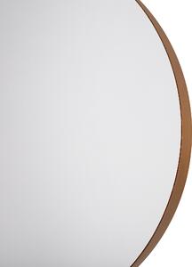 Nowoczesne lustro minimalistyczne okrągłe kolor miedzi przedpokój łazienka Piney Beliani